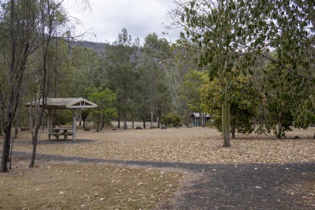 Casuarina picnic area has grassy areas and picnic shelters.