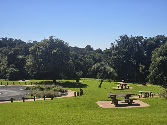 Picnic in the shade of stately stringybarks beside historic Burtons Well in this peaceful and protected spot, with panoramic views