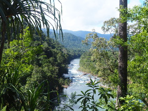 The Tully River is popular for rafting and kayaking and for spectacular gorge views. 