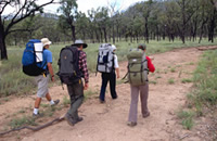 Photo of overnight walkers in the remote Homevale section.