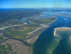 Looking south over Garry's Anchorage in the Great Sandy Strait. 