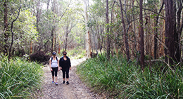 Photo of two female walkers on Buhot Creek circuit.
