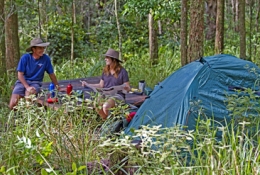 Image of campers set up at one of the Walkers camps