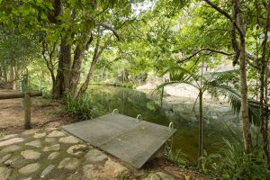 Swimming platform at Jourama Falls day-use area