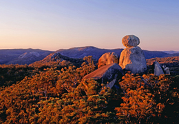 Landscape photo of Turtle Rock and the Sphinx in Girraween National Park.