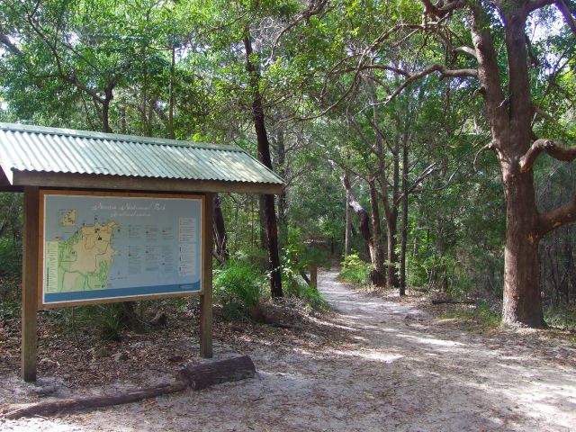Orientation signs are placed throughout the park.