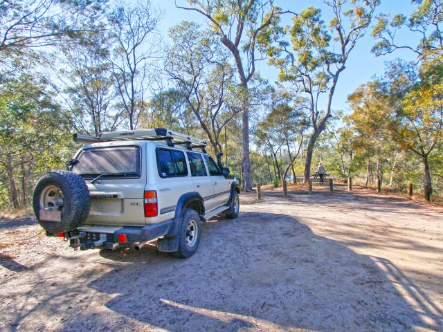 Enjoy a peaceful pit stop at Hoppy Lark's day-use area while exploring Burrum Coast National Park.