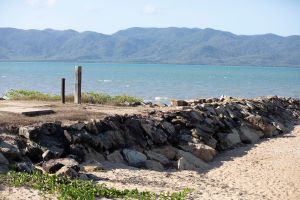 The foundations of the old jetty can still be seen.