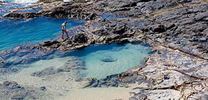 Champagne Rock Pools, Fraser Island. 
