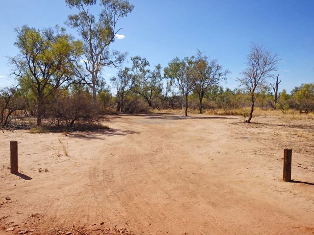 Miyumba camping area is set in open woodland near the Gregory River.