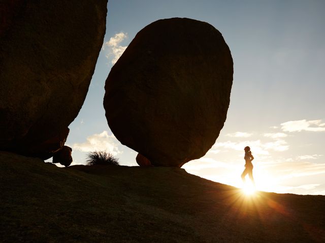 Climb The Pyramid for close-up views of the gravity-defying Balancing Rock.
