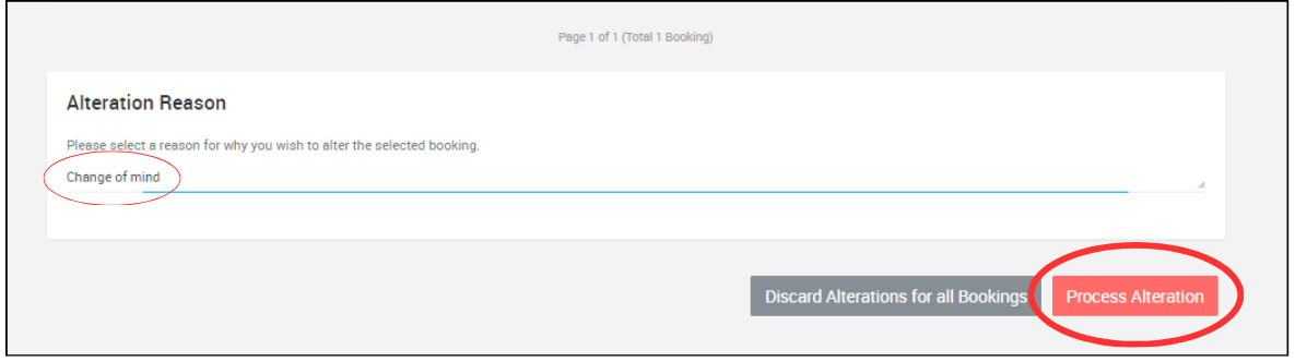 Screenshot of Alteration Reason with answer selected and Process Alteration circled 
