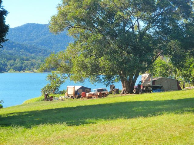 Most of the camp sites at Fong-On Bay camping area have water views.