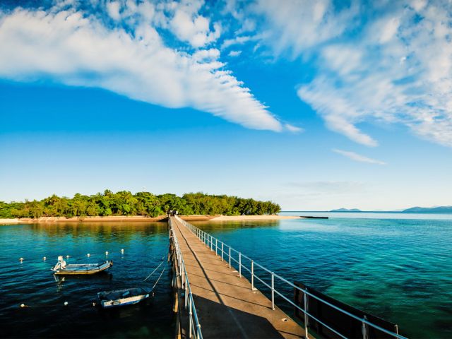 Get a different view of the island from the end of the 250m-long jetty.