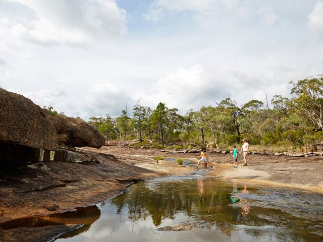 Pause along The Junction walk to have a splash in Bald Rock Creek.